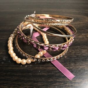 Charming Claire’s bangles bracelets with pearls